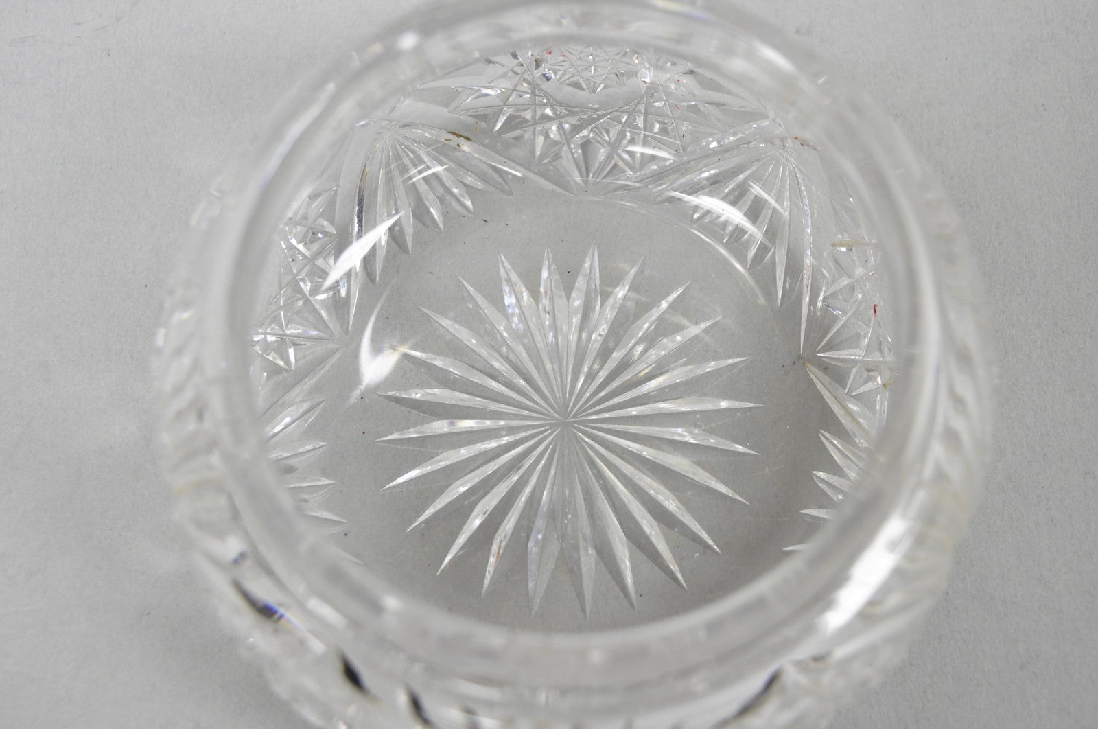 Antique Victorian Sterling Silver Crystal Glass Vanity Hair Receiver "N" Mono