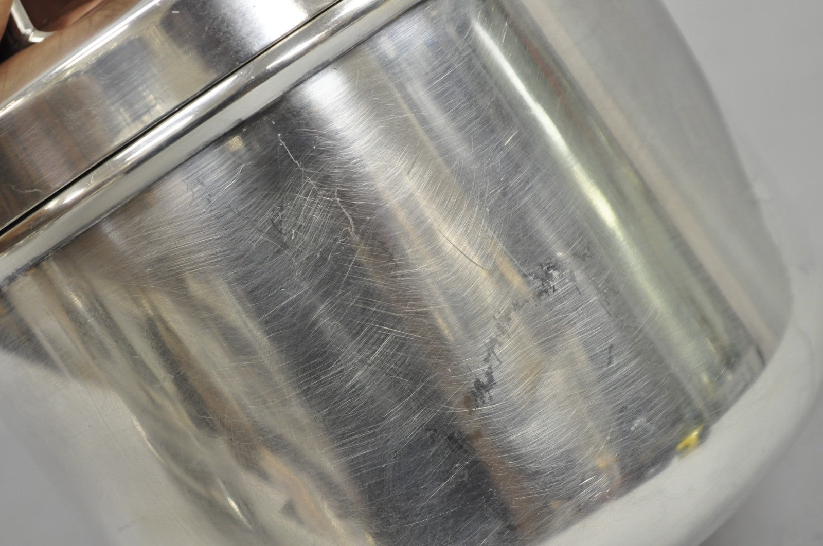 Vintage Fisher Mid Century Modern Art Deco Silver Plated Lidded Ice Bucket