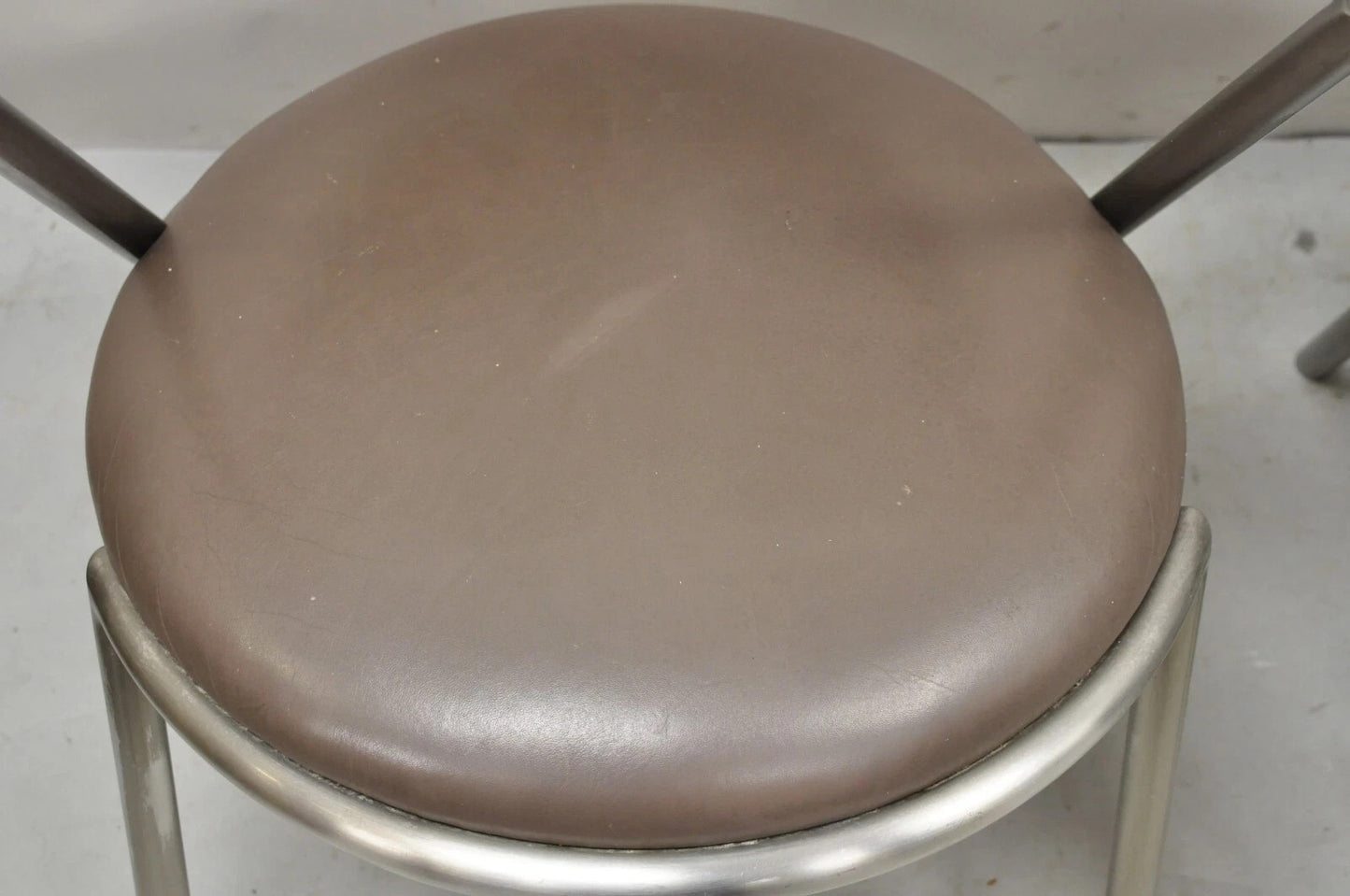 Vintage Brueton Mid Century Modern Tubular Steel Cat Eye Lounge Chairs - a Pair