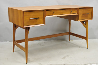 West Elm Williams Sonoma Mid Century Modern Acacia Teak Style Writing Desk (B)