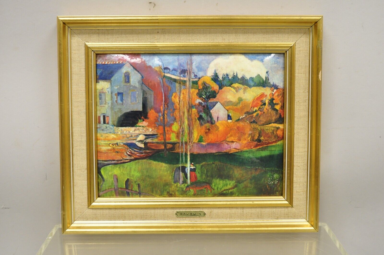 Helca Martele A La Main Hammered Enamel Painting Gauguin Moulin en Bretagne