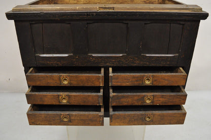 Antique Mission Arts & Crafts Oak Wood Carpenters Tool Chest Cabinet w/ Drawers