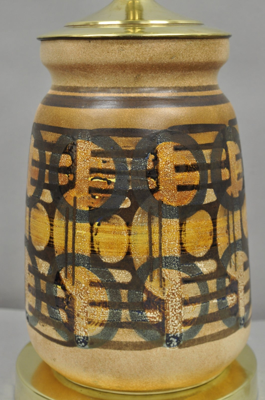 Vintage Mid Century Modern Lapid Pottery Israel Ceramic Vase Table Lamp