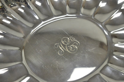 Vintage Reed & Barton "Holiday" Scalloped Oval Serving Platter Tray w/ Monogram