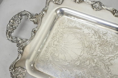 Vintage Victorian Silver Plated Narrow Twin Handle Bar Serving Platter Tray