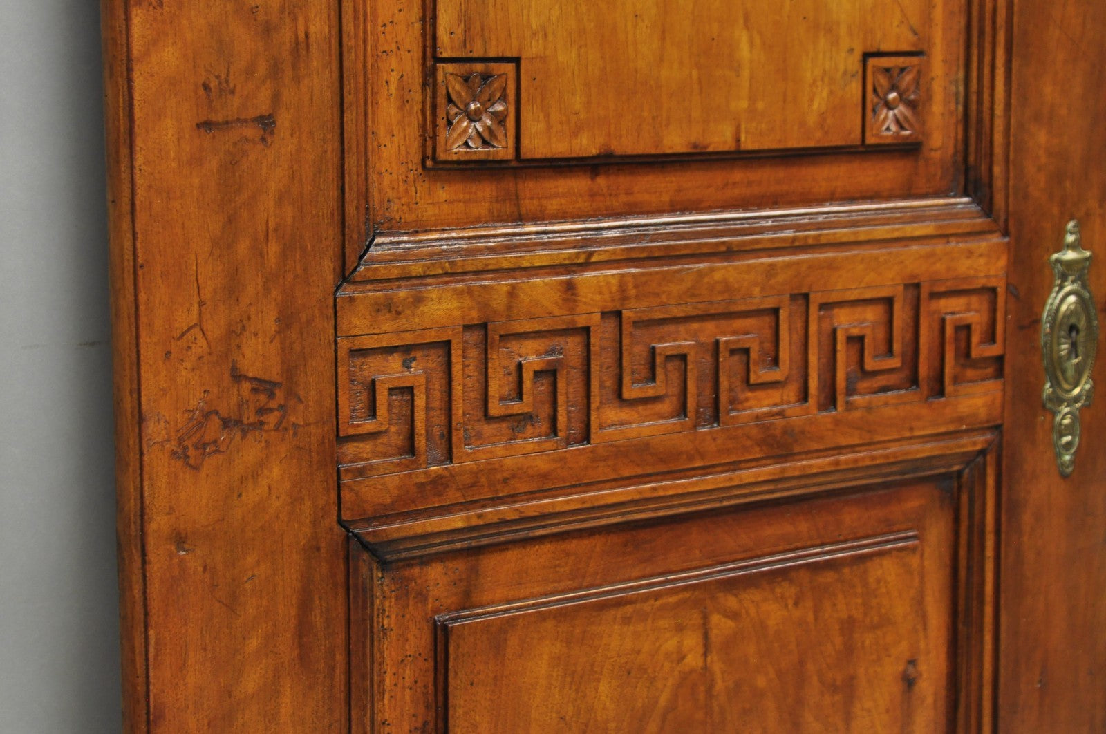 Antique French Country Louis XV Style Carved Walnut Cabinet Doors - a Pair