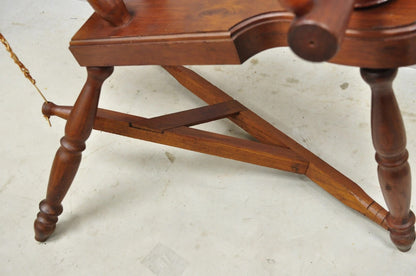 Antique Canadian Country Primitive Pine Wood Colonial Wooden Spinning Wheel