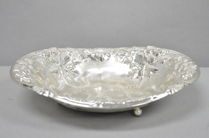 Vintage WMF Germany Ikora Silver Plated Brass Floral Repousse Nut Dish Bowl