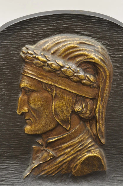 Vintage Bradley & Hubbard Cast Iron Dante and Homer Bookends - a Pair