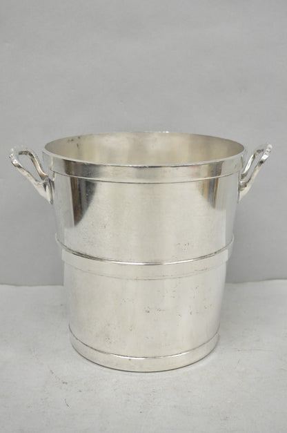 Vintage Mid Century Modern Nickel Silver Plated "Room Service" Champagne Bucket