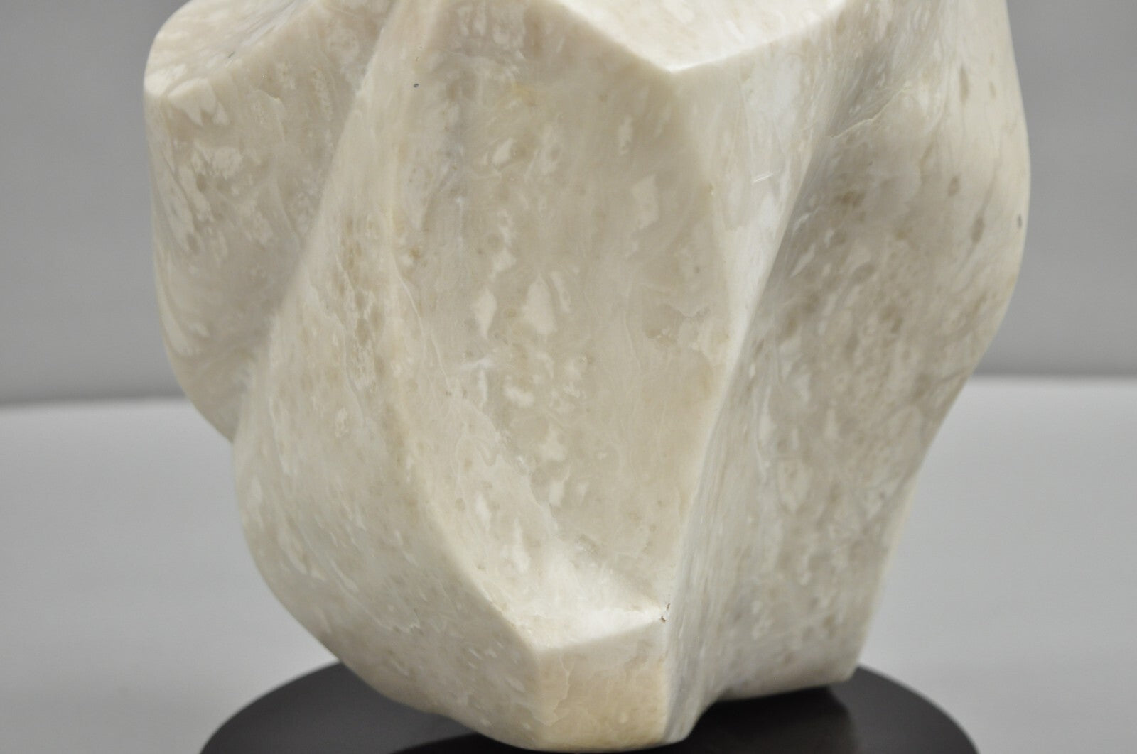 Morton Gaffin Untitled 1992 Modernist Carved White Alabaster Abstract Sculpture