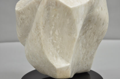 Morton Gaffin Untitled 1992 Modernist Carved White Alabaster Abstract Sculpture
