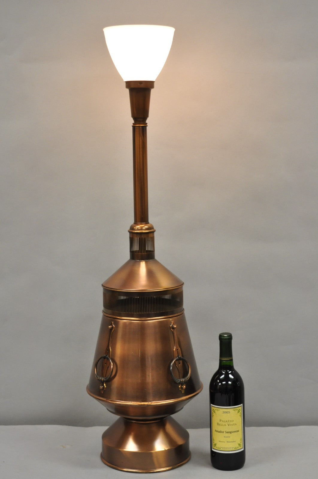 Vintage Industrial Mid Century Modern Copper Metal "Ship Turbine" Table Lamp