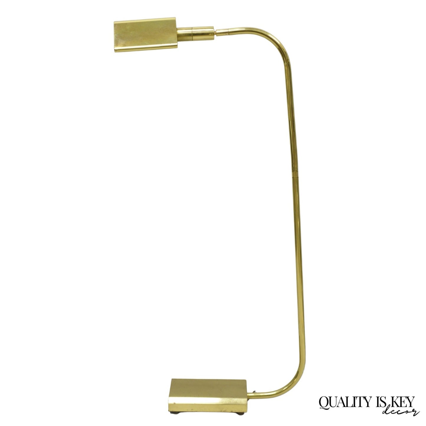 Vintage Chapman Mid Century Modern Adjustable Brass Reading Pharmacy Floor Lamp