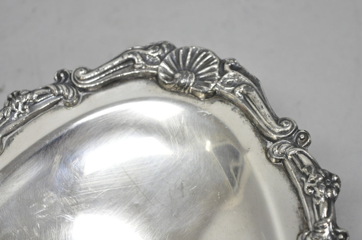 Vintage Victorian Style Silver Plated Oval 13.5" Trinket Serving Dish (D)