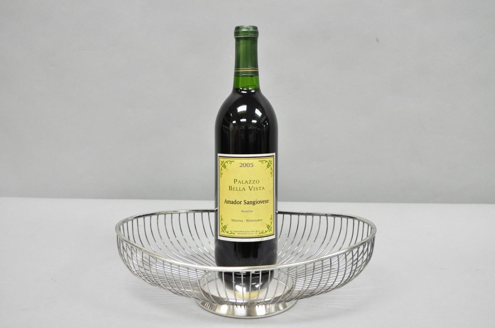 Vintage Mid Century Modern Eales Italy Silver Plated Wire Fruit Bread Basket