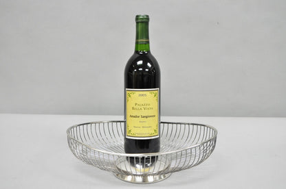 Vintage Mid Century Modern Eales Italy Silver Plated Wire Fruit Bread Basket
