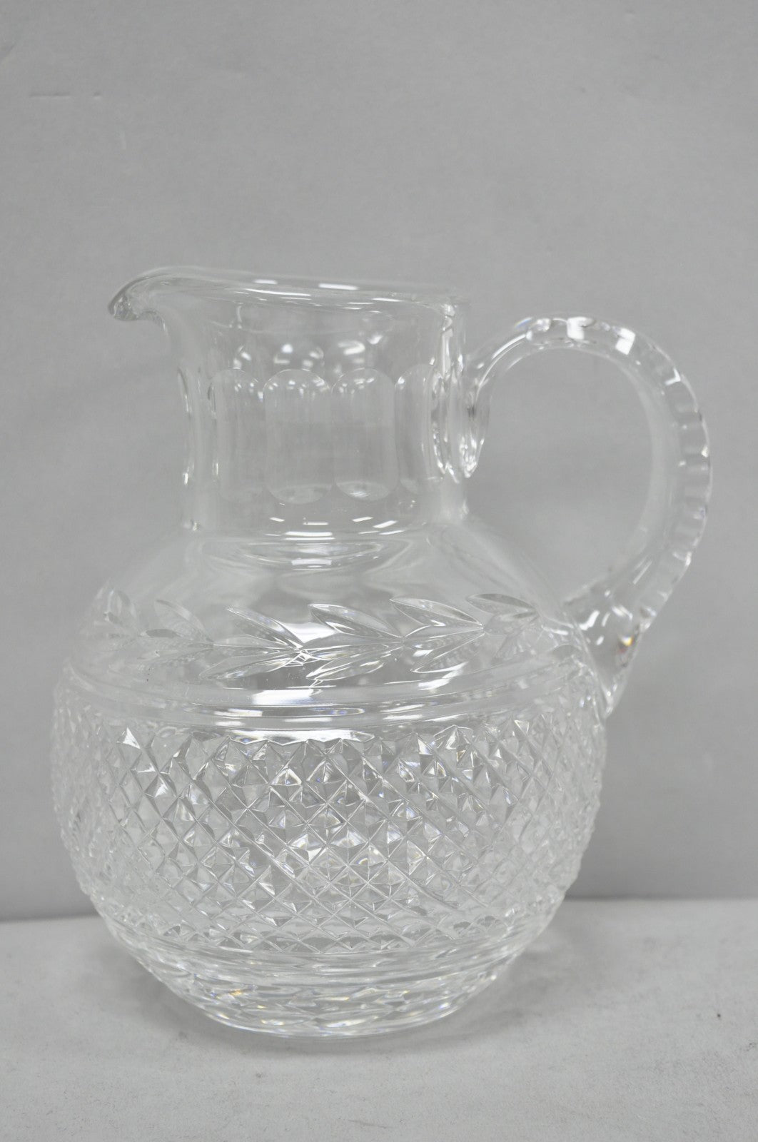 Vintage Victorian Style Leah Pattern Cut Crystal Glass Water Pitcher by Galway