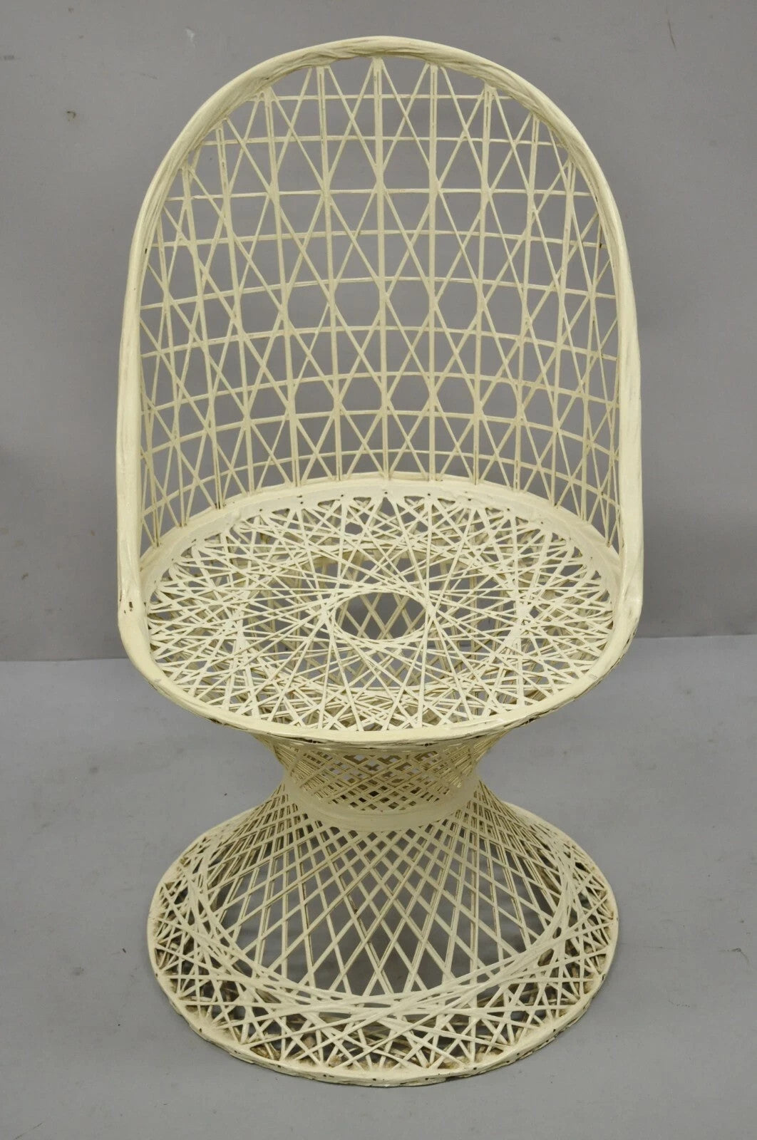 Vintage Russell Woodard Mid Century Modern Woven Spun Fiberglass Side Chair