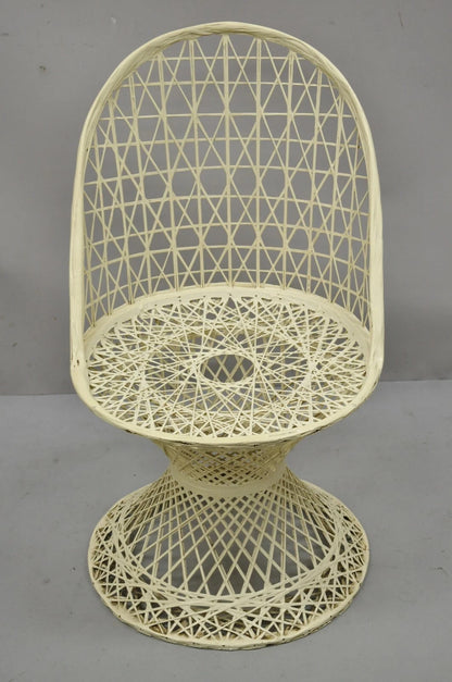Vintage Russell Woodard Mid Century Modern Woven Spun Fiberglass Side Chair