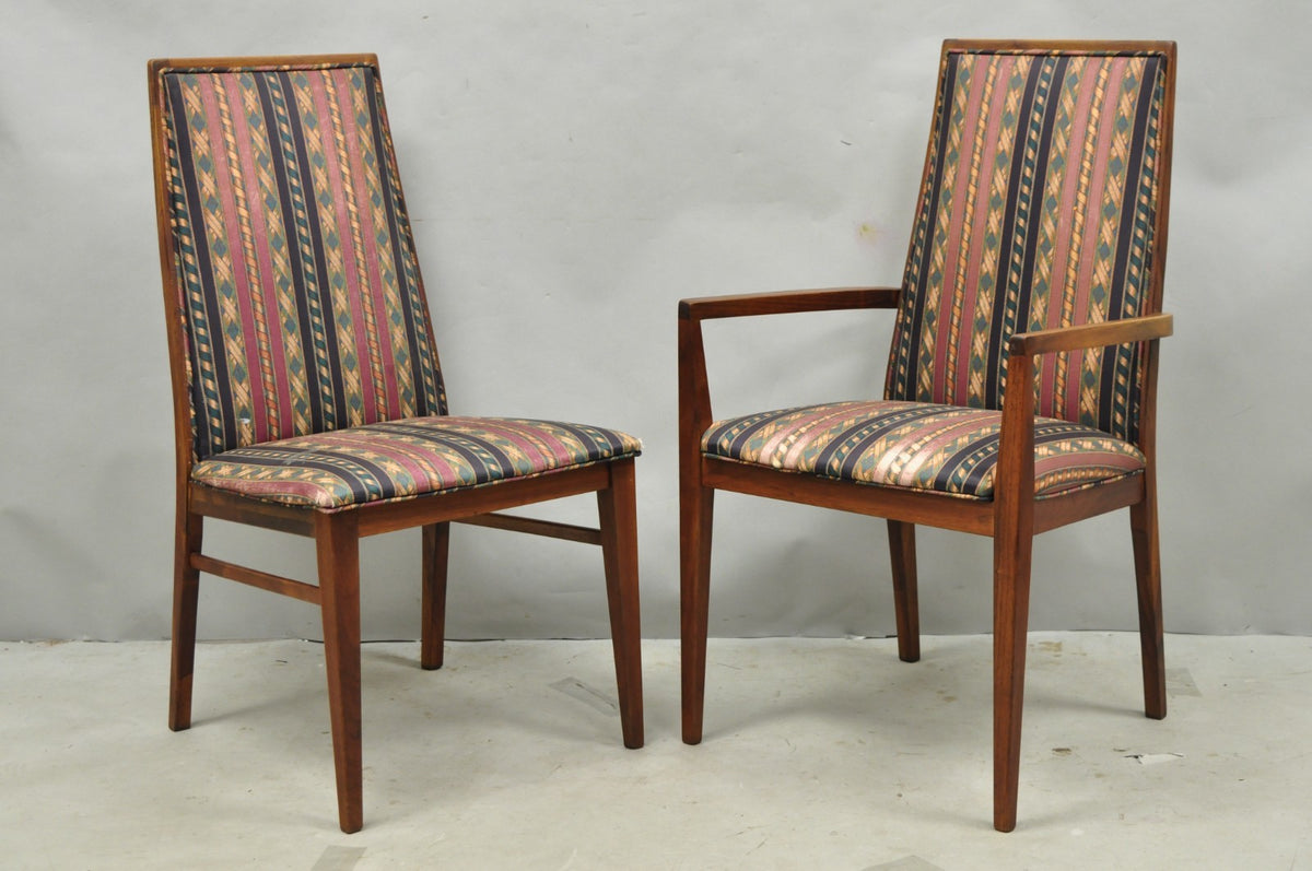 Vintage Mid Century Modern Walnut Dining Room Chairs by Dillingham - Set of 6