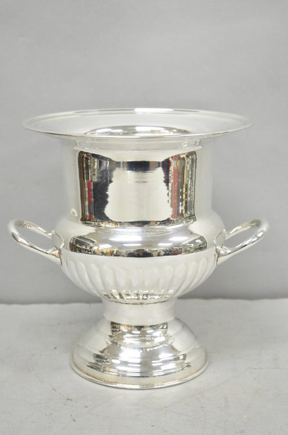 Vintage Leonard Silver Plated Ribbed Trophy Cup Urn Champagne Chiller Ice Bucket