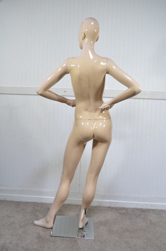 Vintage Female Woman Fiberglass Full Mannequin Dress Form Display on Stand