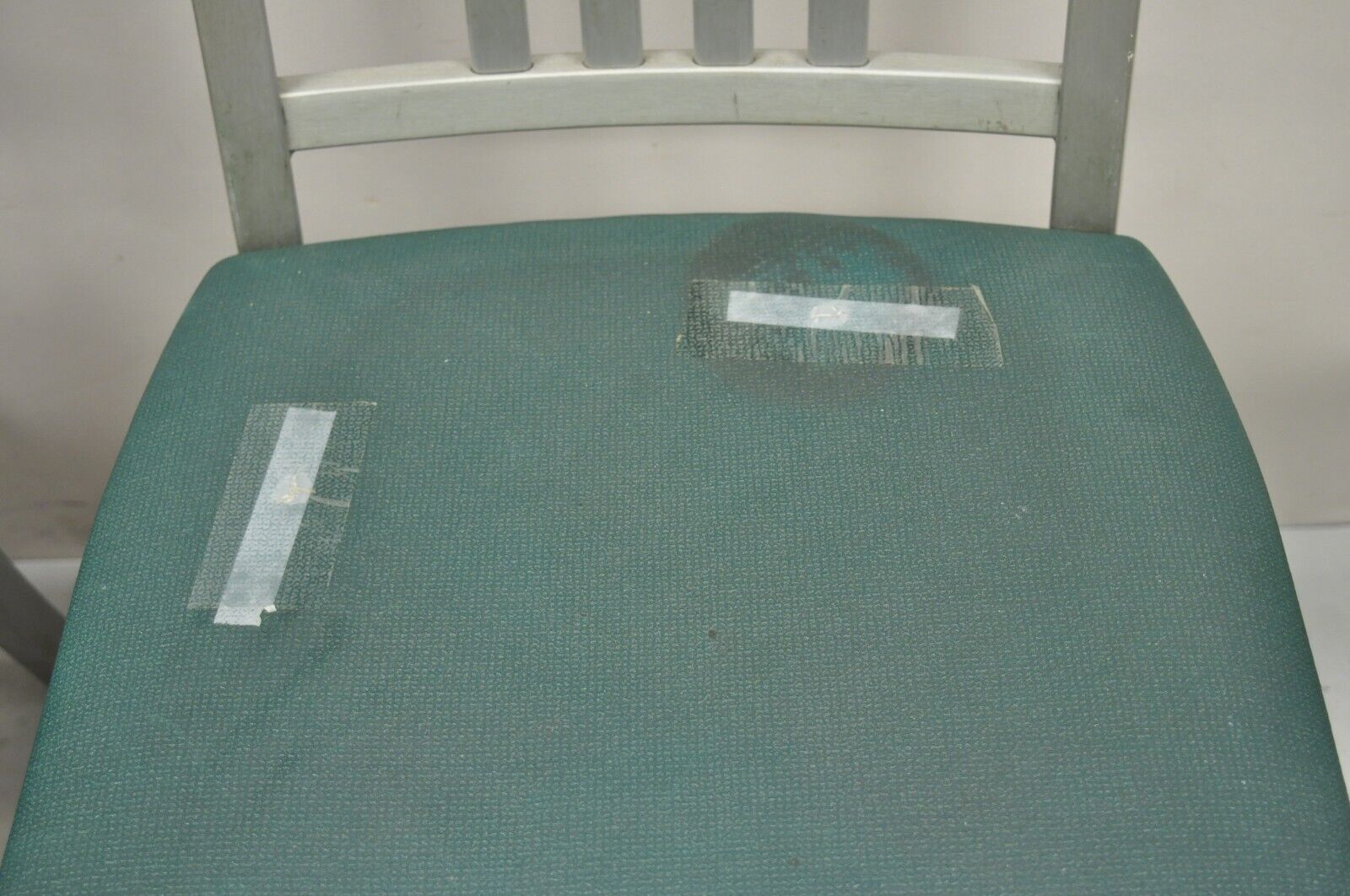 Vintage Good Form Aluminum Frame Green Vinyl Side Chairs - Set of 4