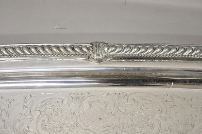 Vintage Victorian Silver Plated Regency Twin Handle Bar Platter Serving Tray