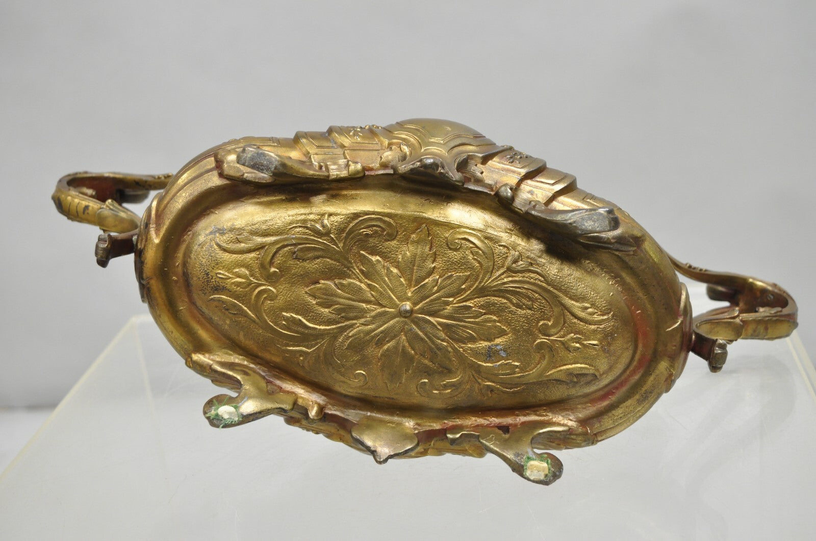 French Art Nouveau Louis XV Gold Spelter Metal Planter Jardiniere Centerpiece
