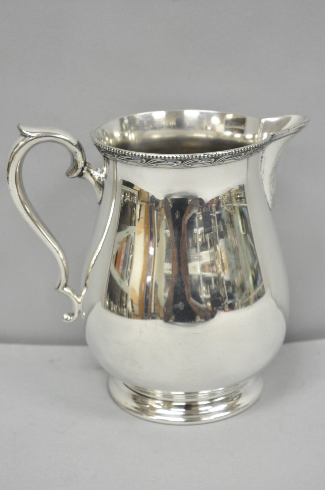 Vintage N.S. Co Victorian Bulbous Silver Plated Lemonade Beverage Water Pitcher