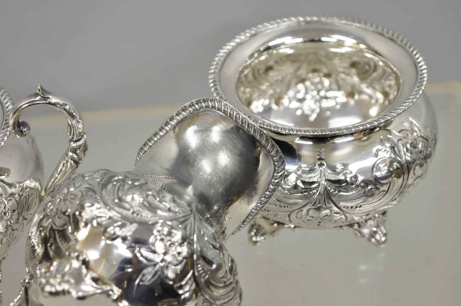 Antique John Turton Sheffield England Victorian Silver Plated Tea Set - 7 Pc Set