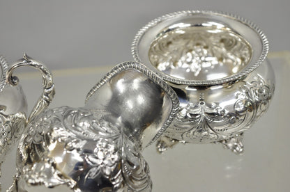 Antique John Turton Sheffield England Victorian Silver Plated Tea Set - 7 Pc Set