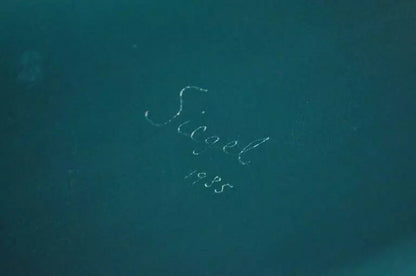 Alan Siegel 1985 Vintage Bent Wood Hand Painted Fish & Net Chair Artist Signed