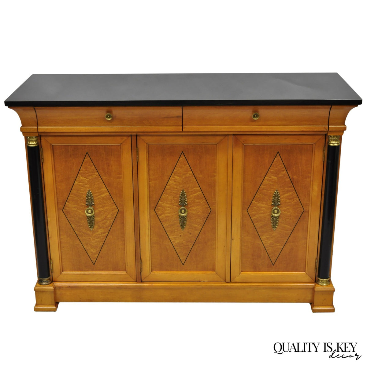Thomasville Grand Classics Empire Biedermeier Maple & Granite Sideboard Credenza