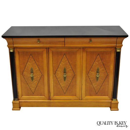 Thomasville Grand Classics Empire Biedermeier Maple & Granite Sideboard Credenza