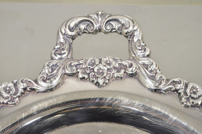 Vintage Poole Silver Co Lancaster Rose 30" Victorian Style Serving Platter Tray