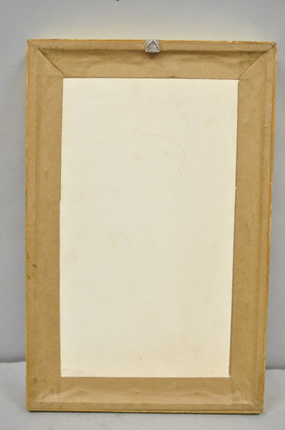 Ancient Maya Mayan Cast Stone Art Plaque Framed Sculpture Reproduction