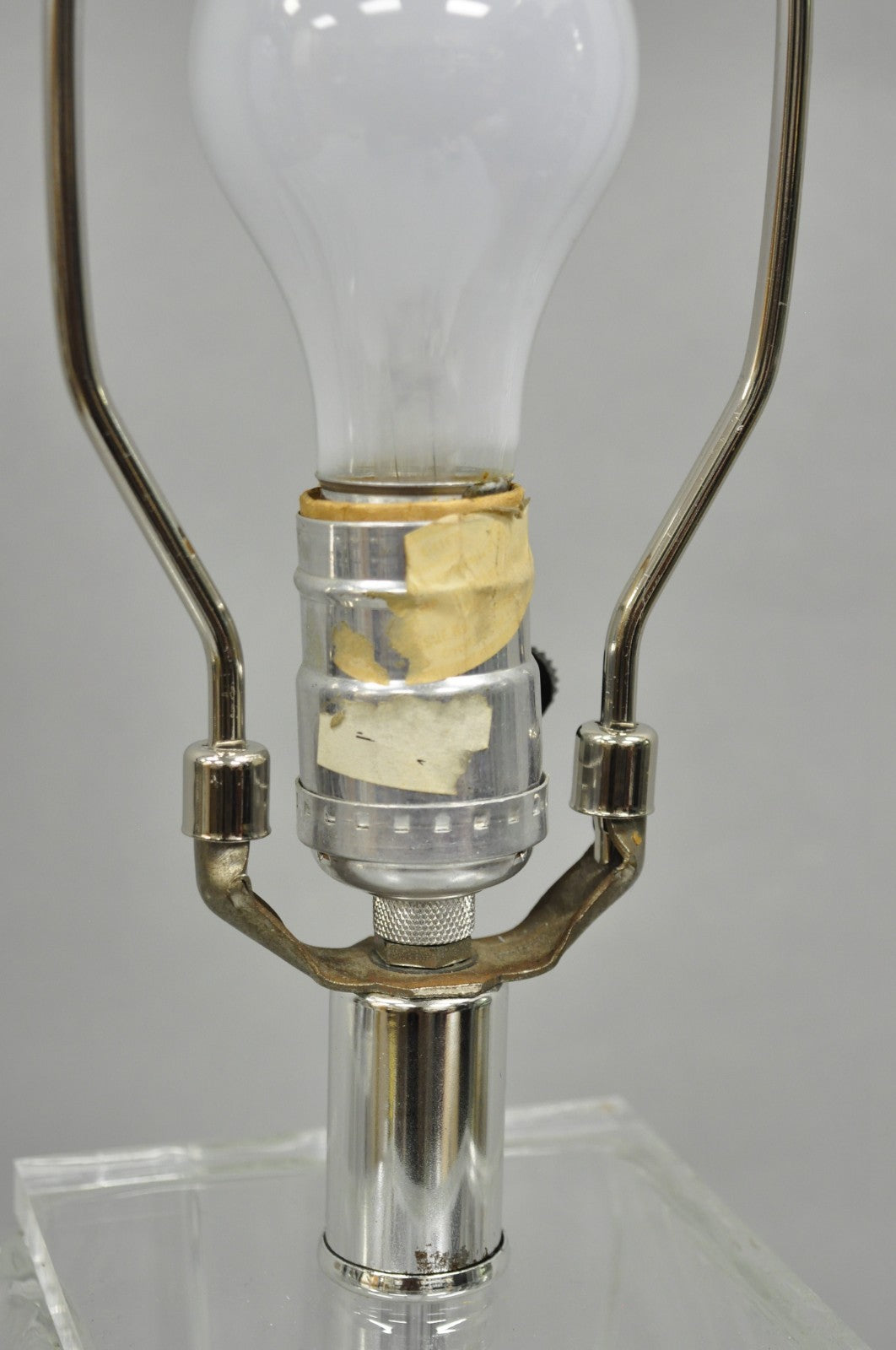 Vintage Mid Century Modern Crysal Glass & Acrylic "Fan" Table Lamps - a Pair