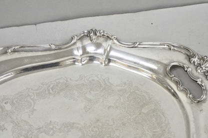 Antique Gorham Silver Plated Victorian Oval Butlers Serving Platter Bar Tray