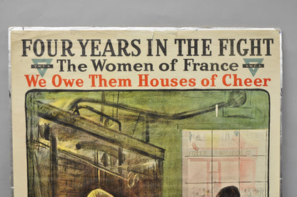 Original Vintage YWCA 1918 WWI Poster 'Four Years in the Fight' by Lucien Jonas