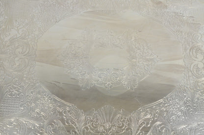 English Silver Large Victorian Silver Plated Rectangular Serving Platter Tray
