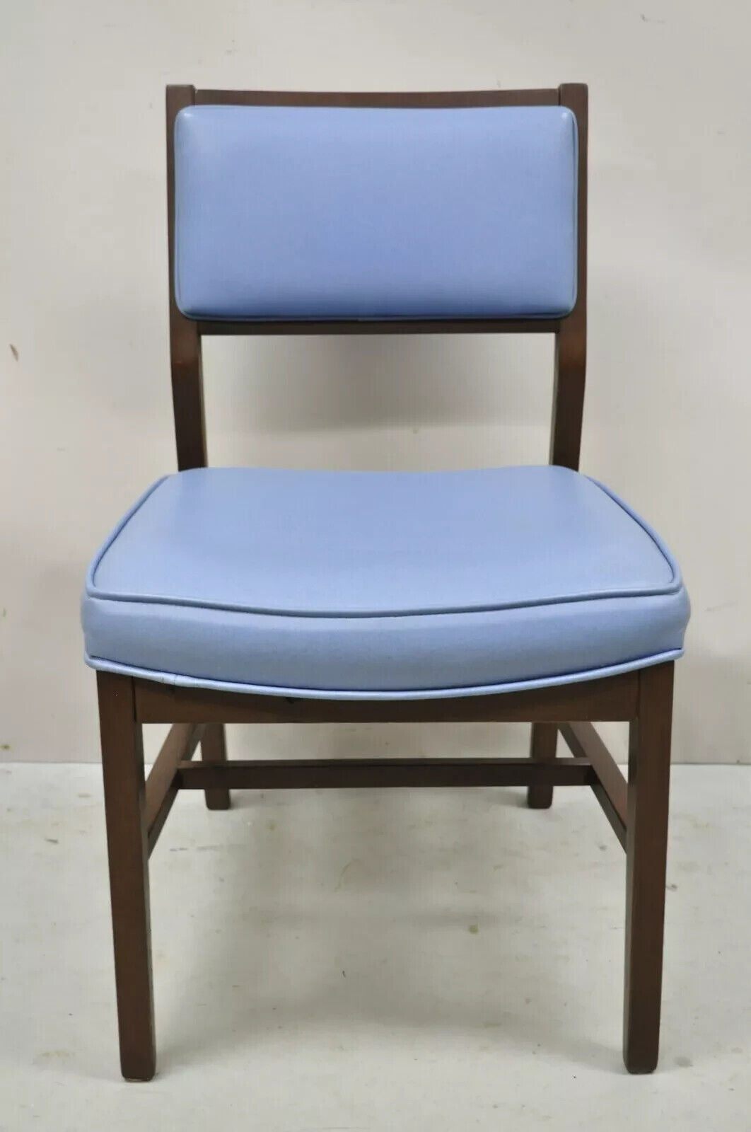 Vintage Mid Century Modern Jens Risom Style Blue Sculpted Dining Chair -Set of 6