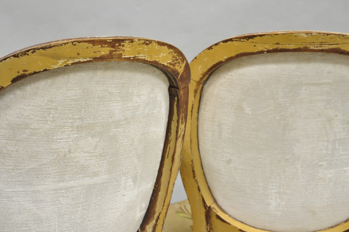 Antique French Louis XVI Style Aubusson Tapestry Fauteuil Arm Chairs - a Pair