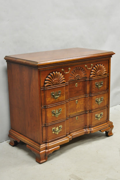 Vintage Georgian Cherry 3 Drawer Block Front Bachelor Chest Dresser by Harden