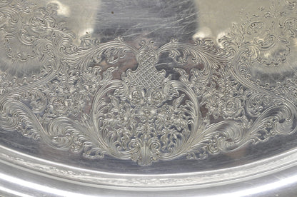 Vintage WM Rogers & Son "Victorian Rose" Silver Plated Oval Serving Platter Tray