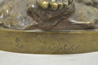 Antique Edouard Drouot (1859-1945) "La Rosse" French Bronze Sculpture of Woman