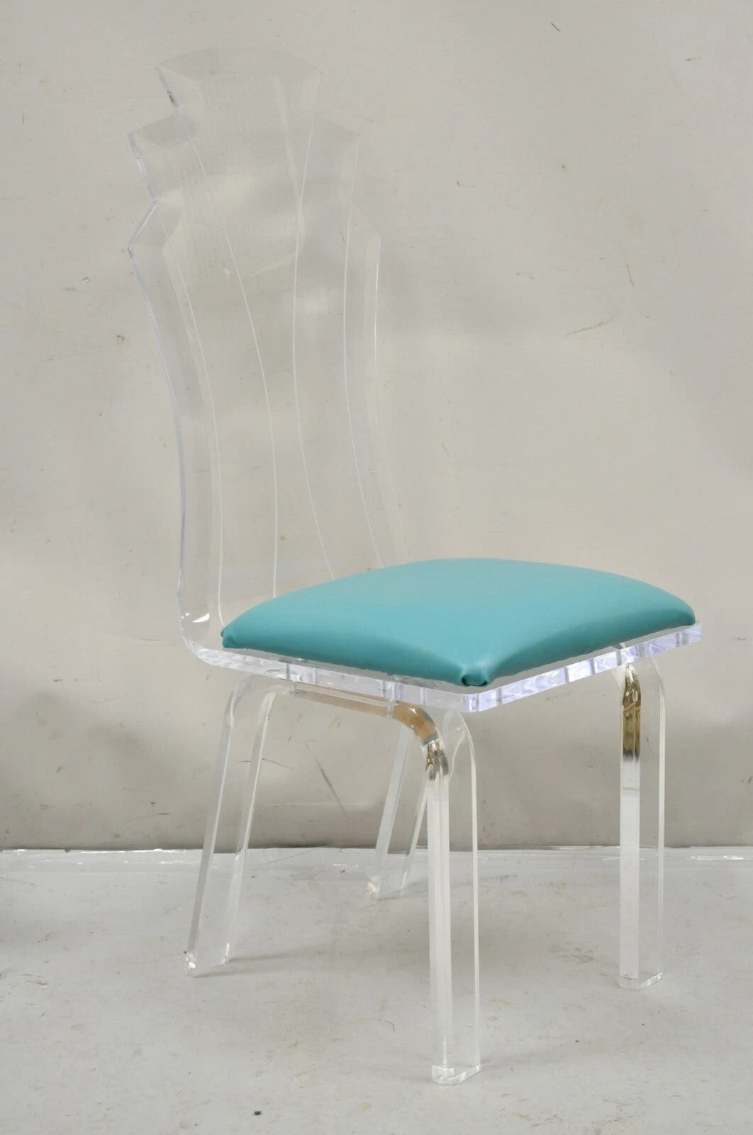 Vintage Mid Century Modern Sculptural Lucite Dining Table & 4 Chairs - 5 Pc Set