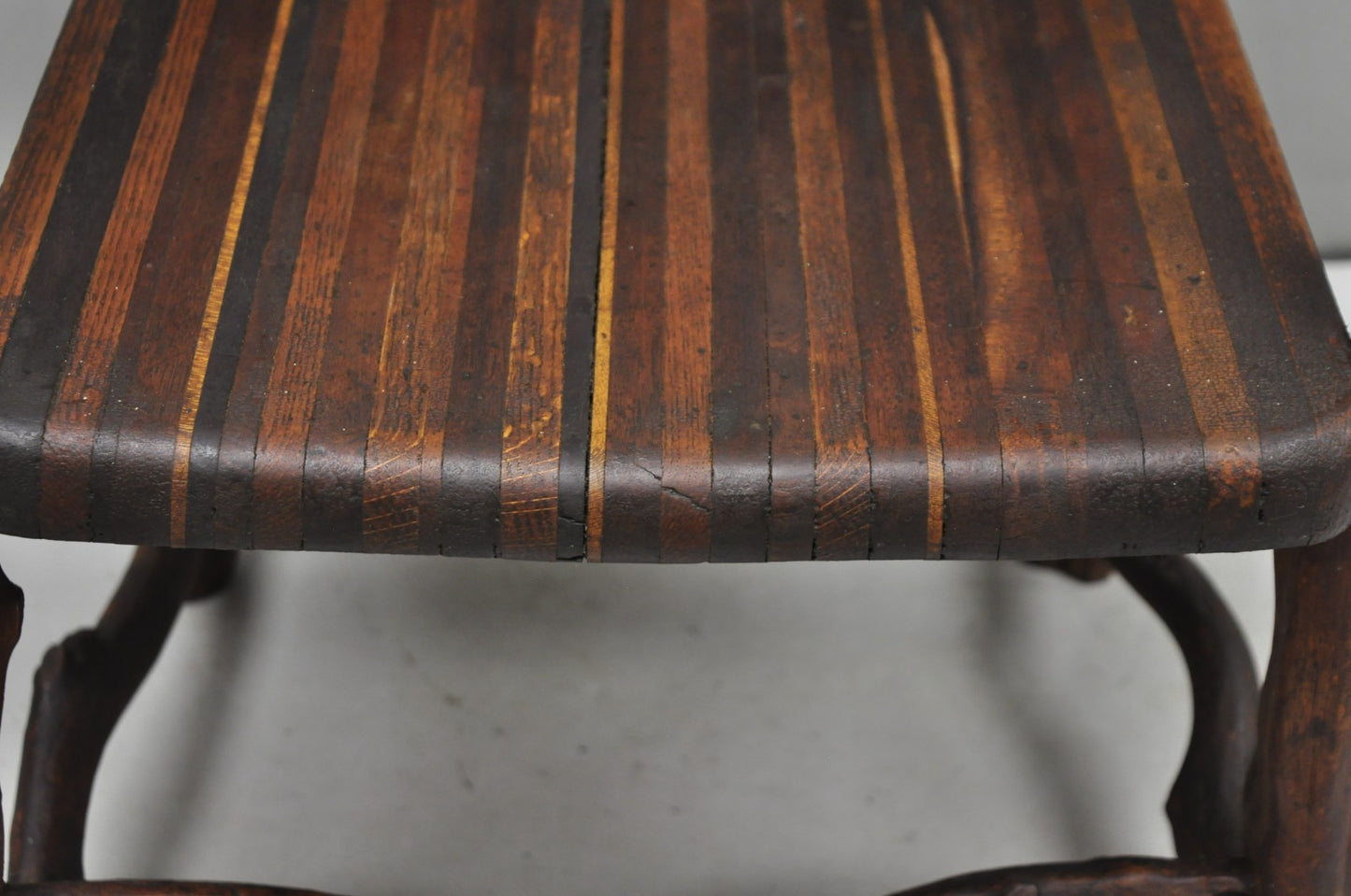 Antique Folk Art Handmade Wooden Twig Branch Adirondack Small Childs Chair