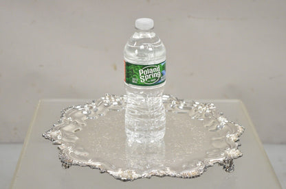 Vintage "Silver by Sacks" Victorian Style Silver Plated Scalloped Round Tray